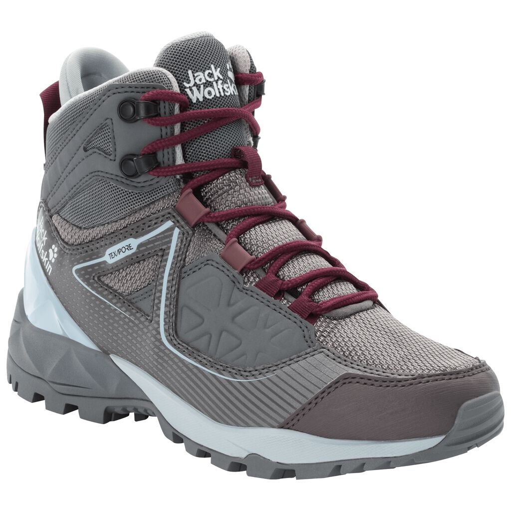 Jack Wolfskin CASCADE HIKE XT TEXAPORE MID ορειβατικα παπουτσια γυναικεια γκρι/ροζ | GR2826858